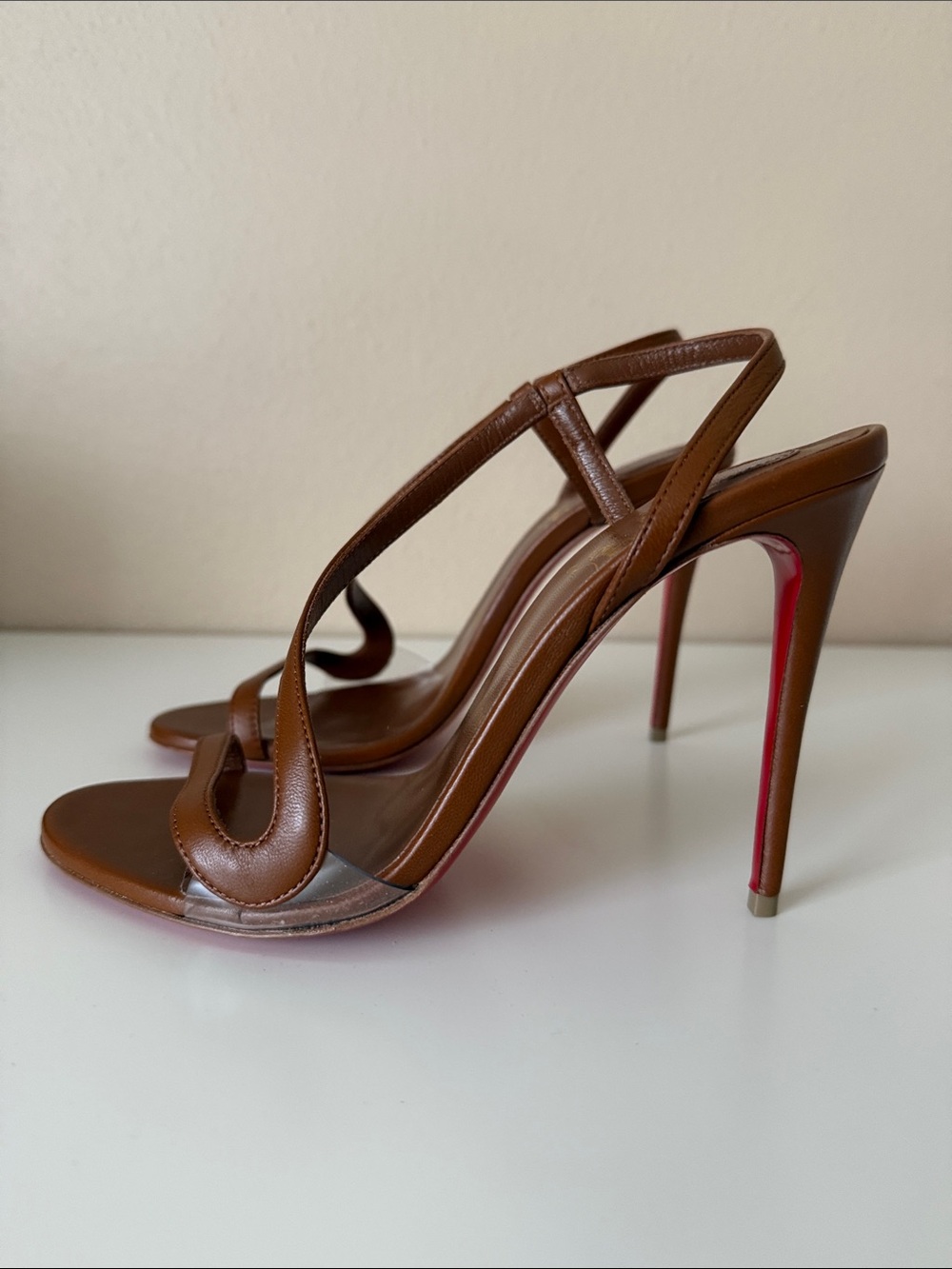 Christian Louboutin Cognac Rosalie Sandals 37 - Picture 3 of 6